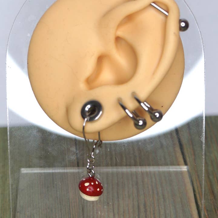 Goblin Grimm Gifts - Wholesale Clip-On Earrings - Micro Mushroom earrings2