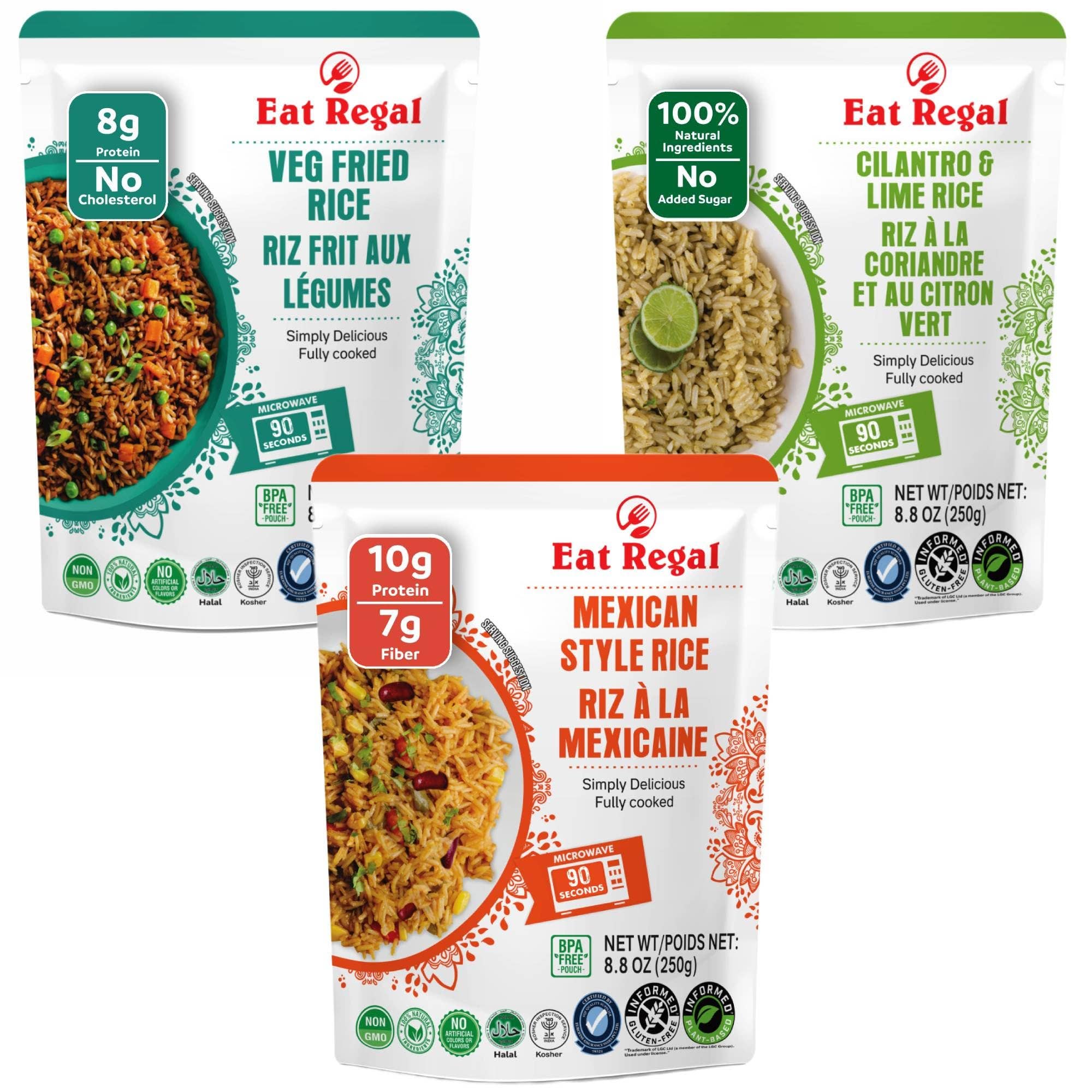 Regal Kitchen Foods - Wholesale Rice - Heat & Eat Rice 3-Flavor Pack, 6 Count0