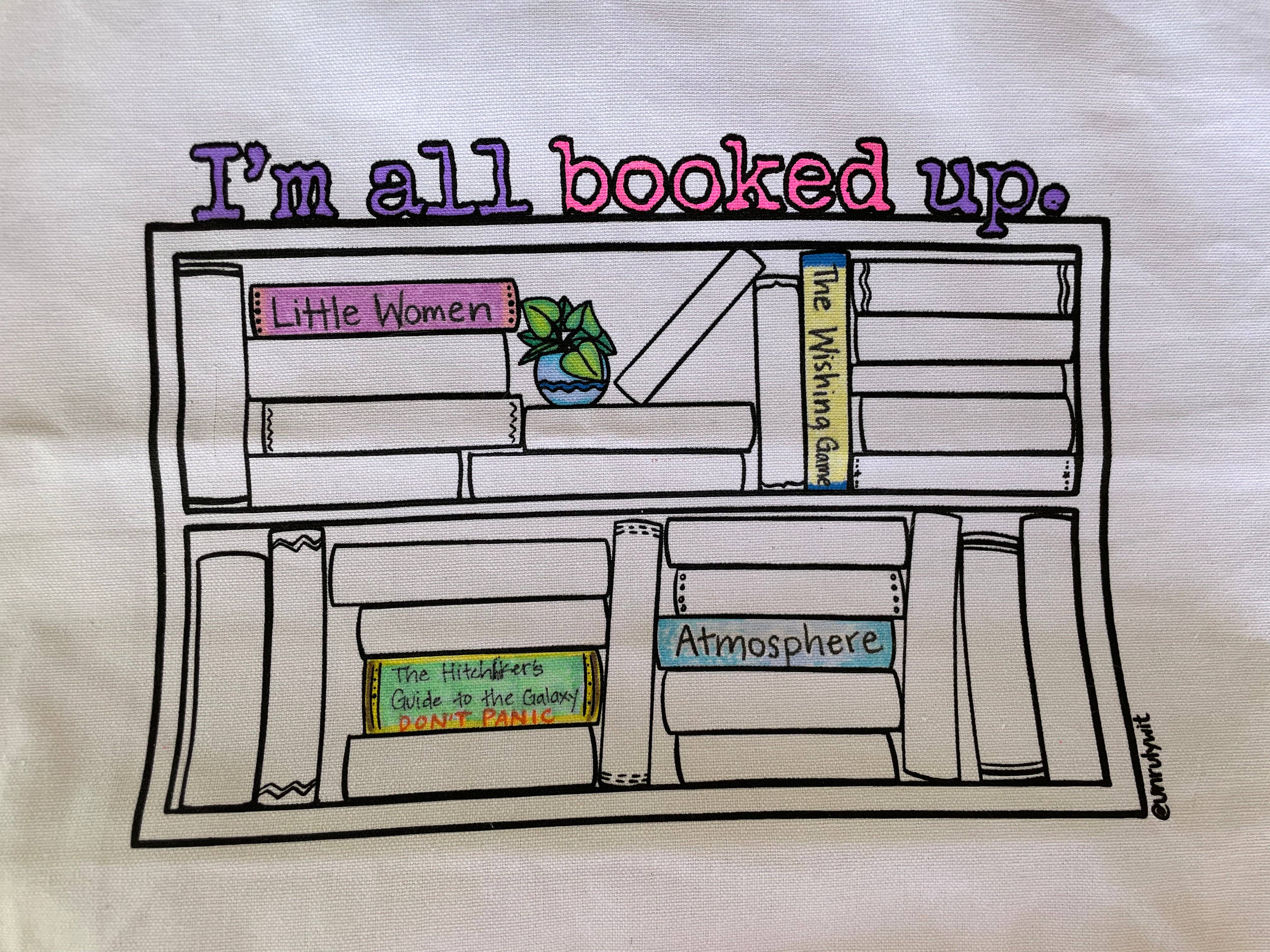 Unruly Wit - Wholesale Tote Bag - Women's - All Booked Up Book Tracking Tote Bag2