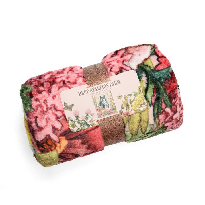 ROCKY FLORAL BOUQUET THROW BLANKET for wholesale by Blue Stallion Farm