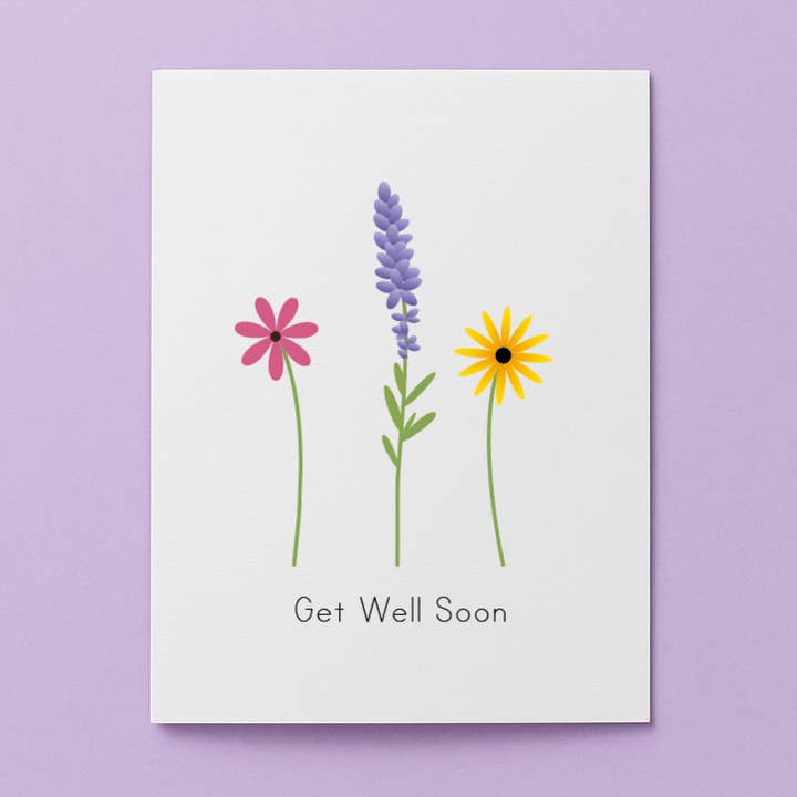 Get Well Soon Flowers Card for wholesale by Cards by Renee