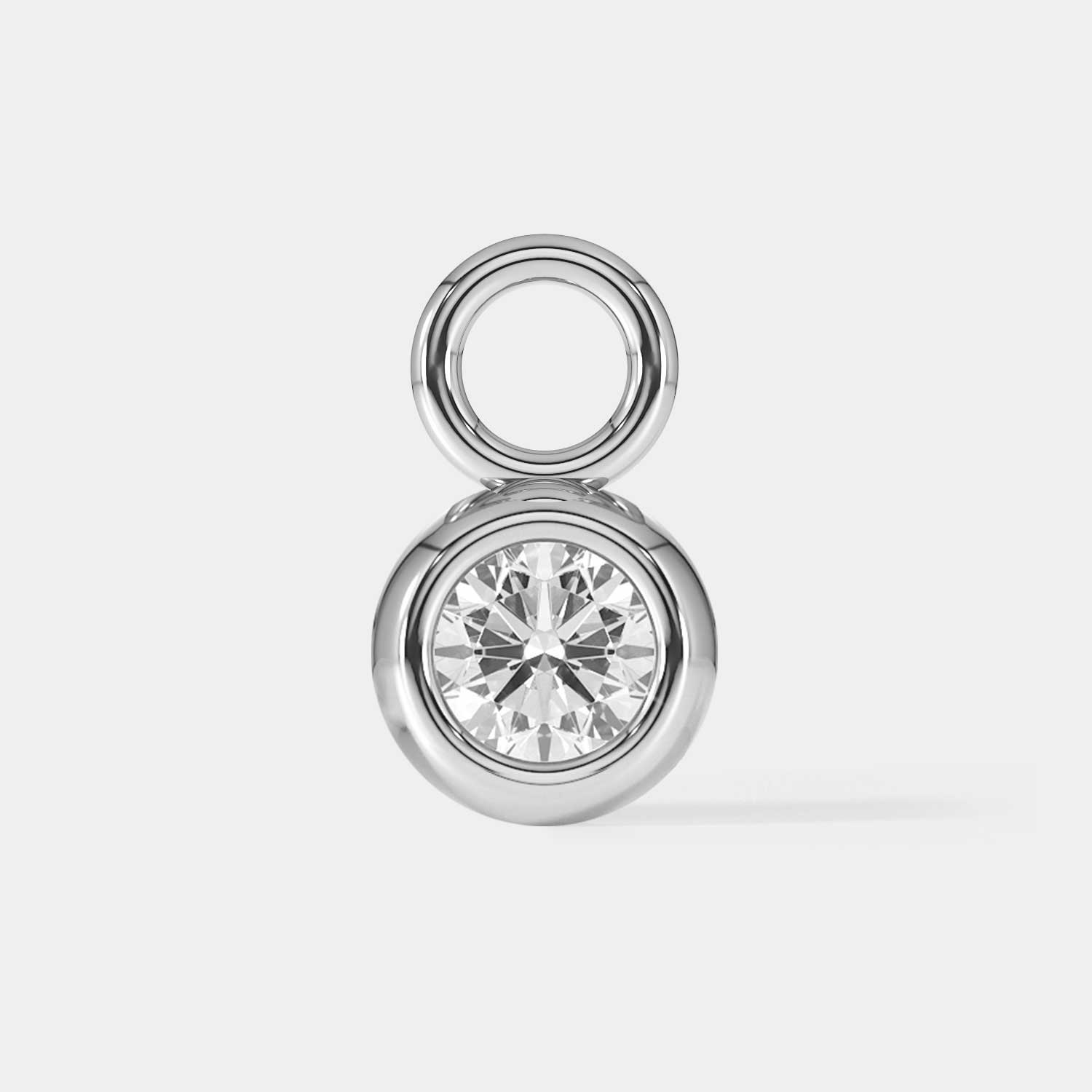 Hey Babe LA - Wholesale Single Earring - 🌟 ROUND BEZEL LAB GROWN CHARM7