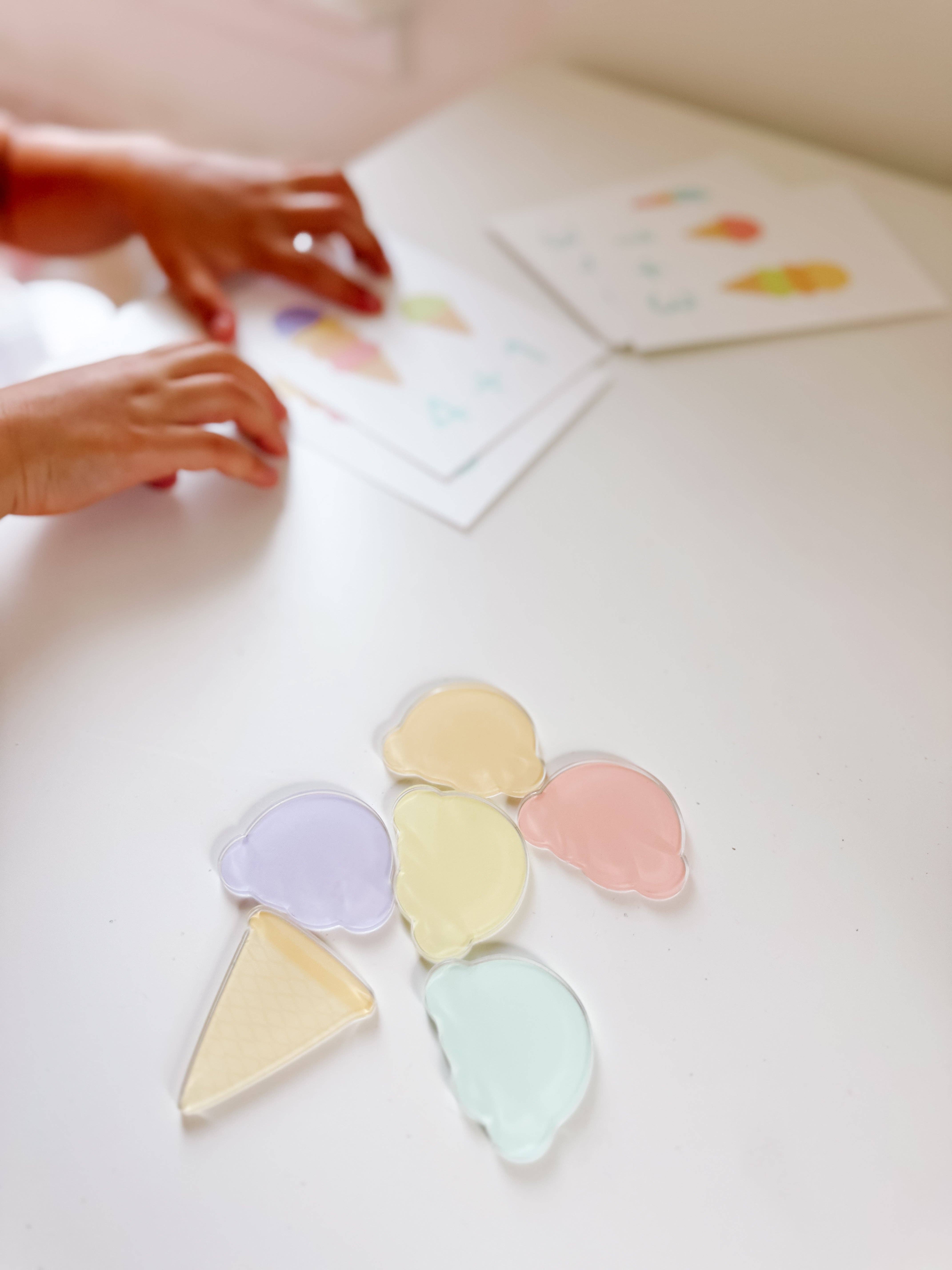 GoodnightFox - Vente Cartes d'apprentissage – enfant et bébé - Kit sensoriel de mathématiques avec crème glacée9