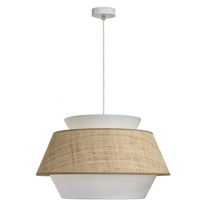 Lustre AKANE em algodão e ráfia, diâmetro 48 cm por atacado de SEYNAVE