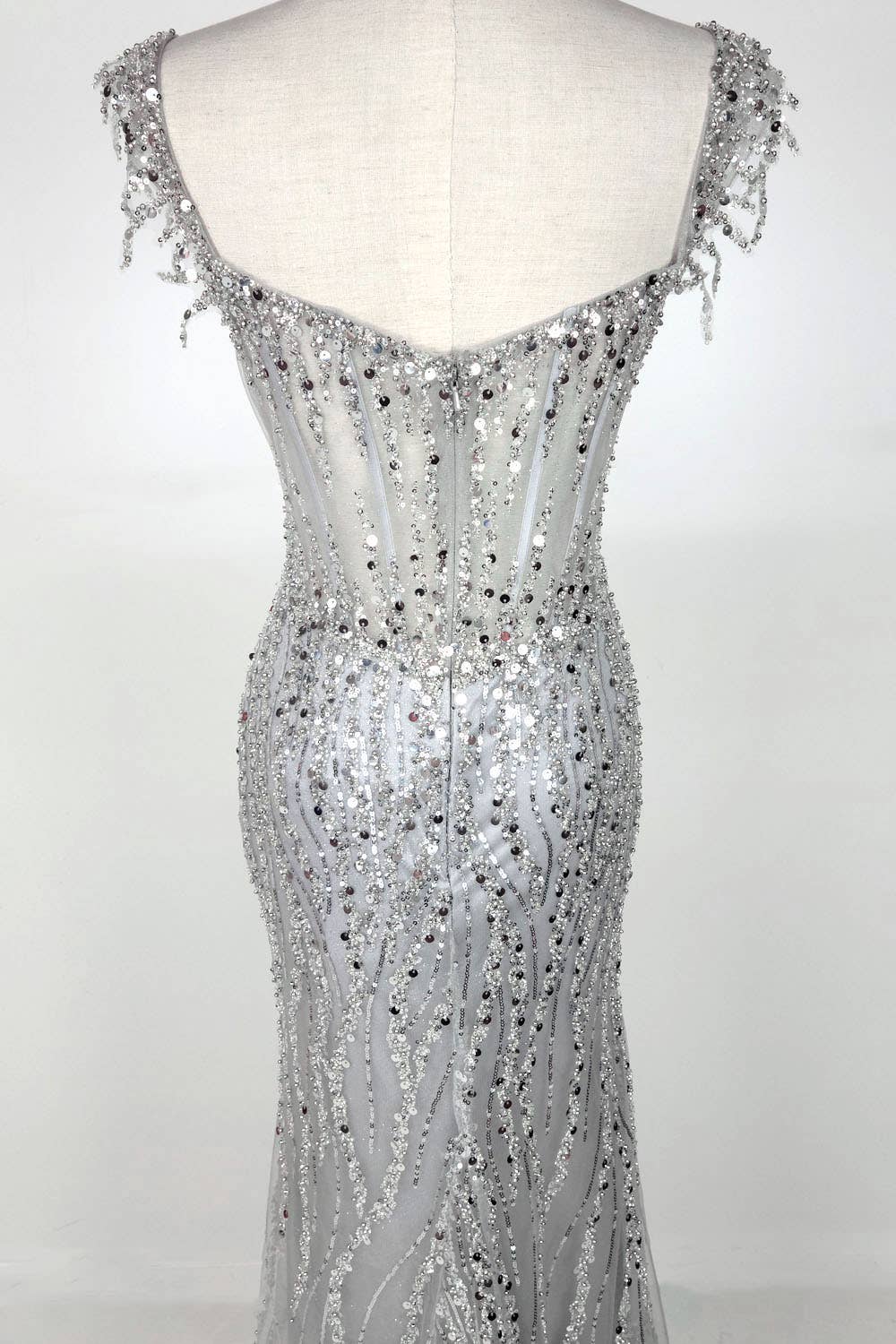 Chicas - Wholesale Gown - Women's - Off the Shoulder Sequin and Bead Long Dress C33165