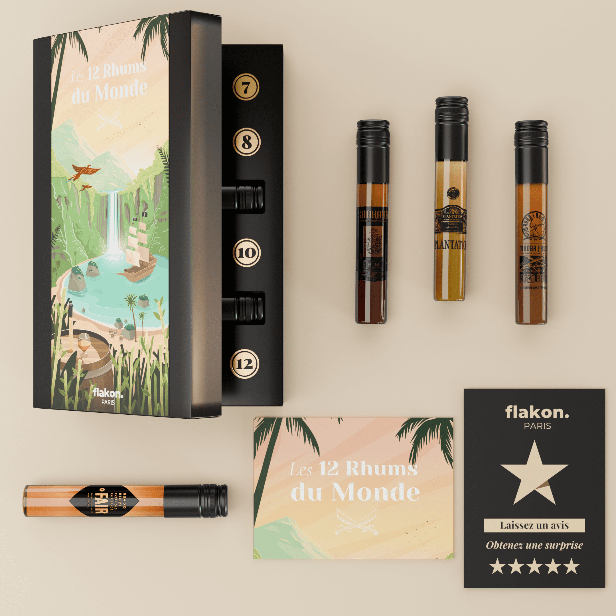 Flakon - Wholesale Advent Calendar - Rhum Advent Calendar - 12 Rums from around the world1