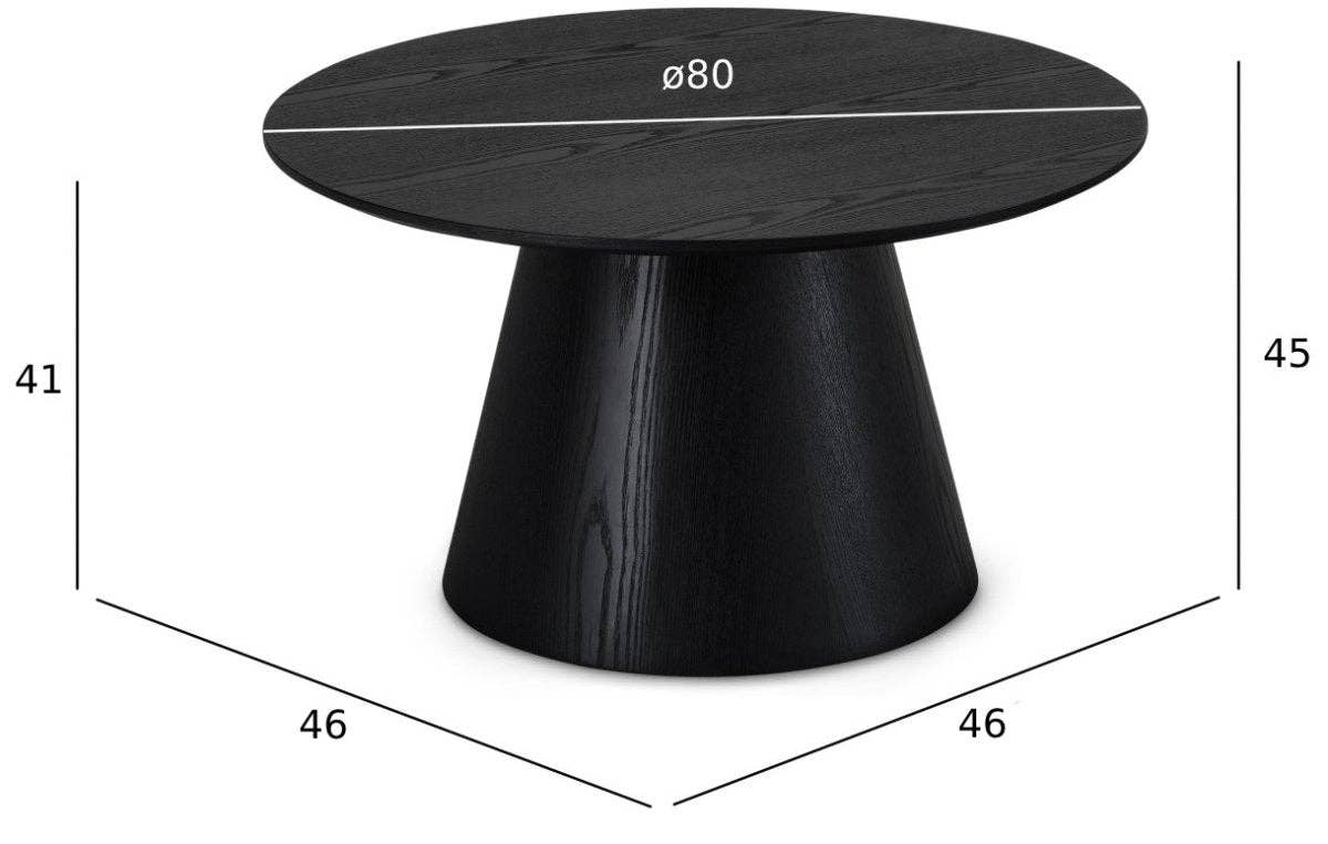 Furnhouse - Wholesale Coffee Table - Round Coffee Table Tango ø80x40 - Black Oak10