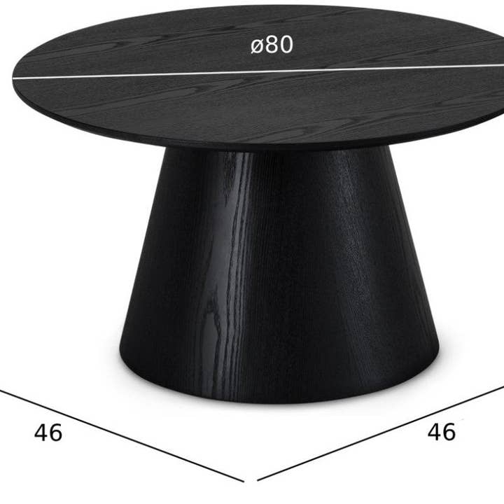 Furnhouse - Wholesale Coffee Table - Round Coffee Table Tango ø80x40 - Black Oak10