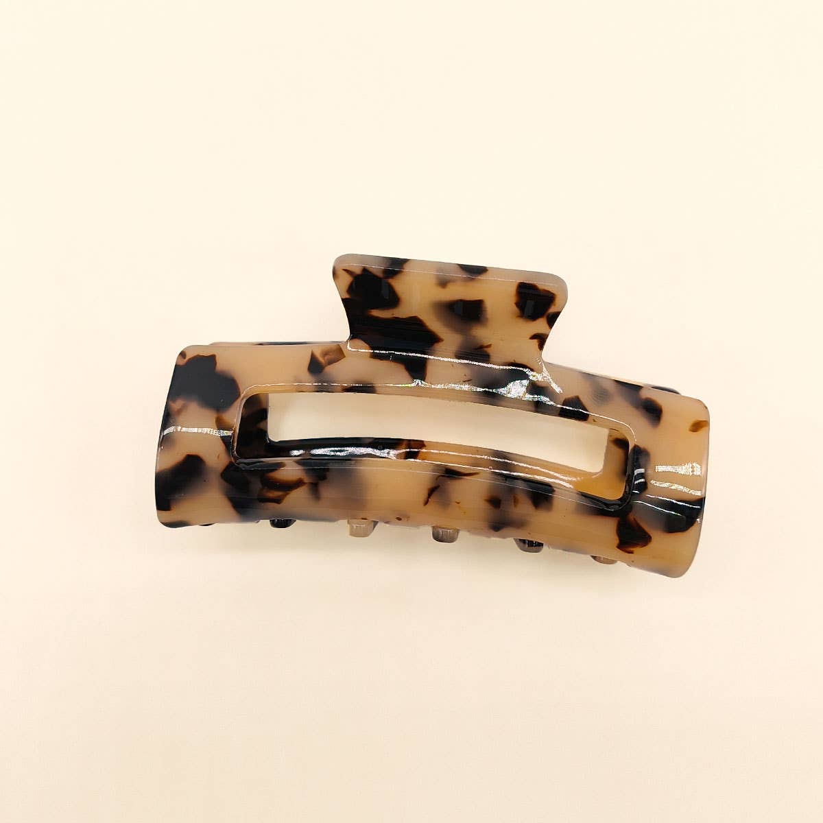 ACCITY - Wholesale Hair Clip - Women's - 3.22" Tortoise Shell Flat Women's Hair Claw Clip_CWAHA00998