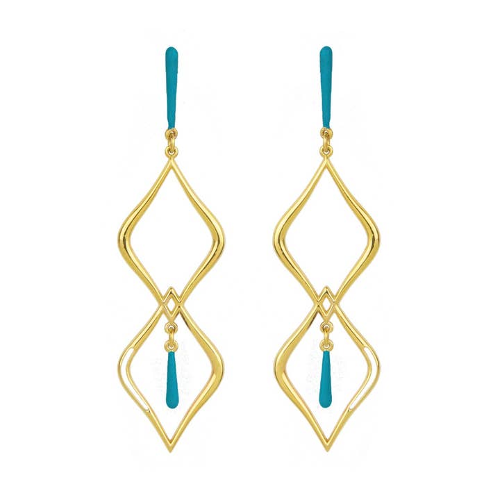 Boucles d'oreilles Esthésis — Or, émail pour la vente par Eleni Orfanou