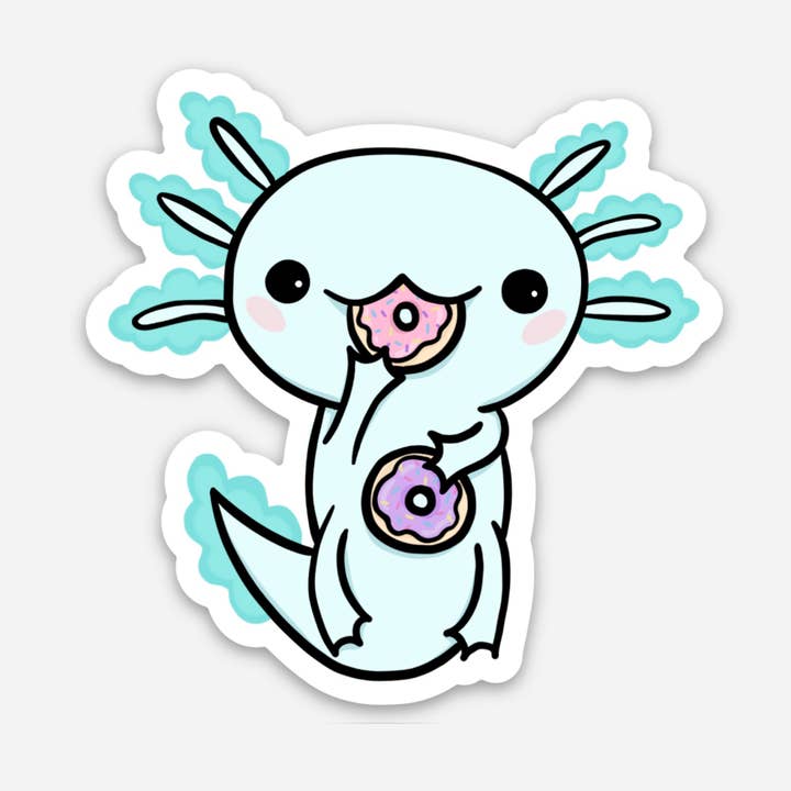 Donut Axolotl klistermärke för wholesale av Quikwit Stickers