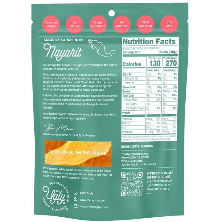 The Ugly Company - Wholesale Dried/Dehydrated Fruit - 3oz Dried & Sliced Mangos1