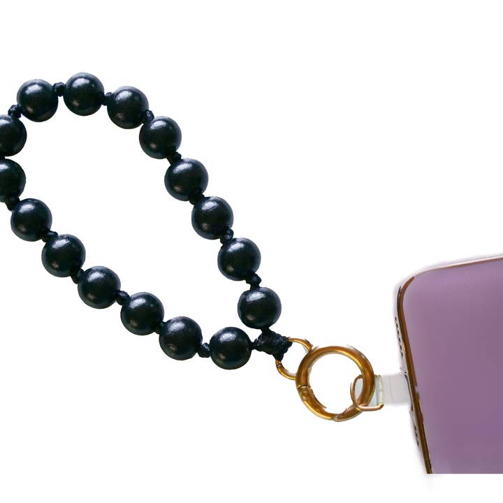 Monastery Wood Beaded Cell Phone Wristlet Lanyard for wholesale by Fiona Lucia