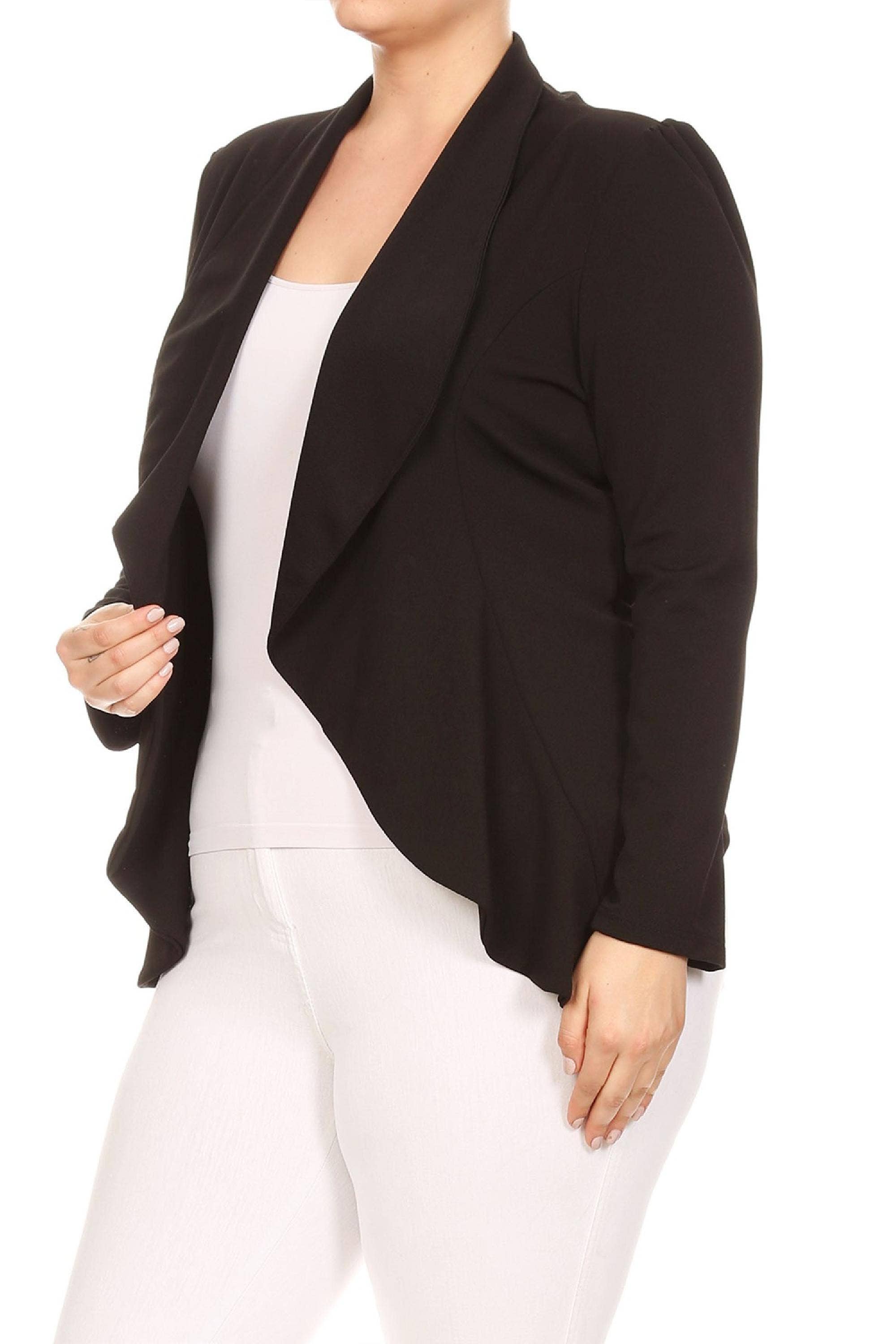 MOA COLLECTION – Blazer - Mulher por atacado – Jaqueta feminina sólida de mangas compridas para escritório18