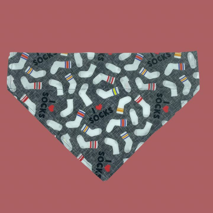 I Heart Socks - Funny Over The Collar Dog Bandana for wholesale by Woofingtons & Company