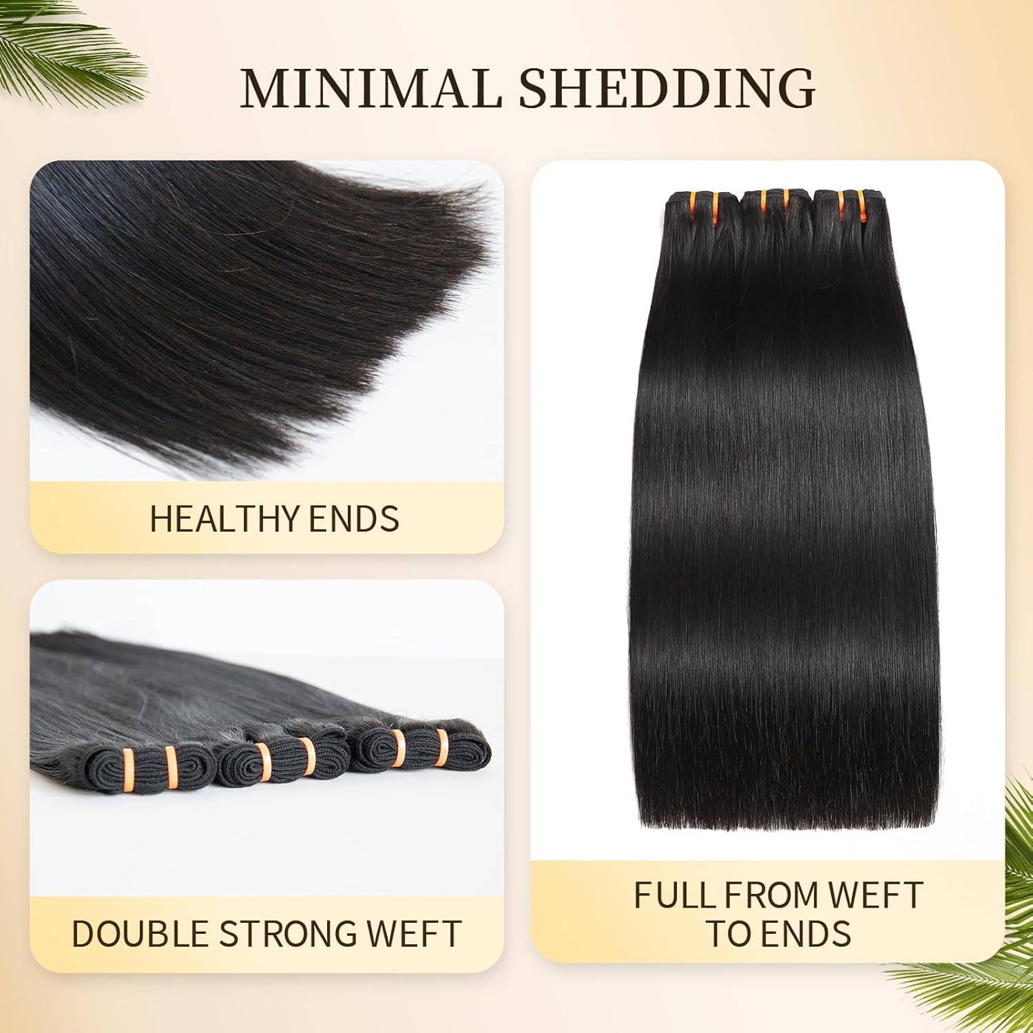 Satsuma Wholesale - Wholesale Hair Extensions - Raw Natural Indian Straight Hair Bundle – 100% Unprocessed Human Hair Weft, Tangle-Free, Thick & Soft3