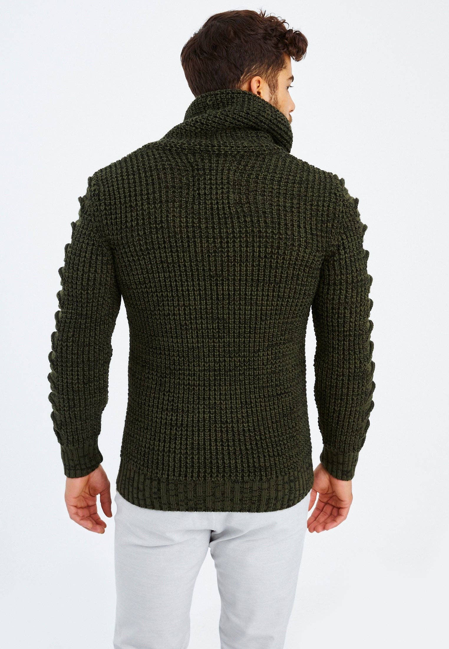 Leif Nelson GmbH - Wholesale Knit Sweater - Men's - Men's Knit Sweater Chunky Knit Shawl Collar LN-557522