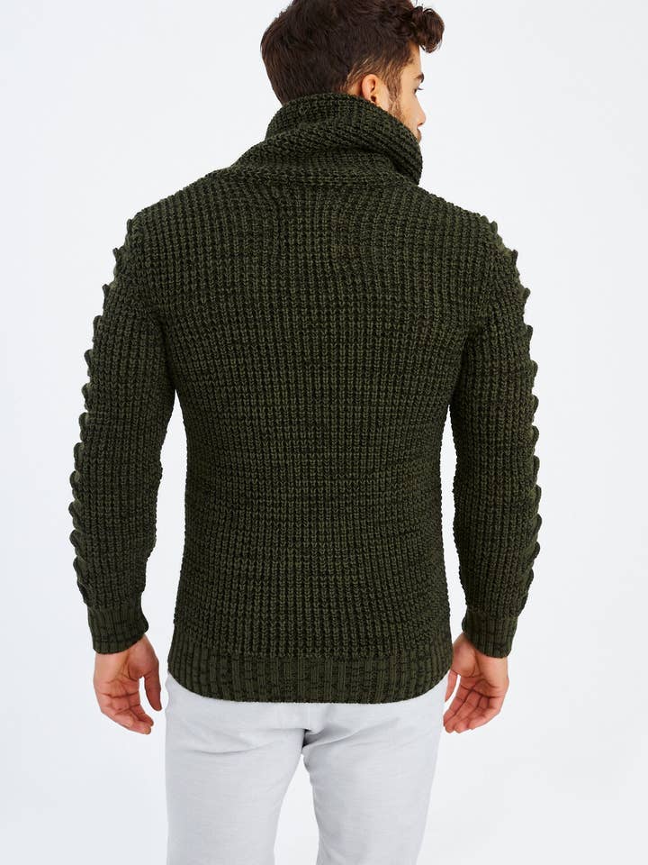 Leif Nelson GmbH - Wholesale Knit Sweater - Men's - Men's Knit Sweater Chunky Knit Shawl Collar LN-557522