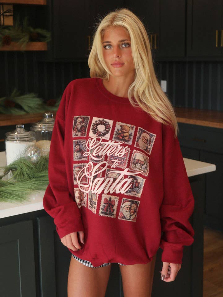 CHARLIE SOUTHERN - Wholesale Graphic Sweatshirt - Women's - LETTERS TO SANTA RETRO SWEATSHIRT