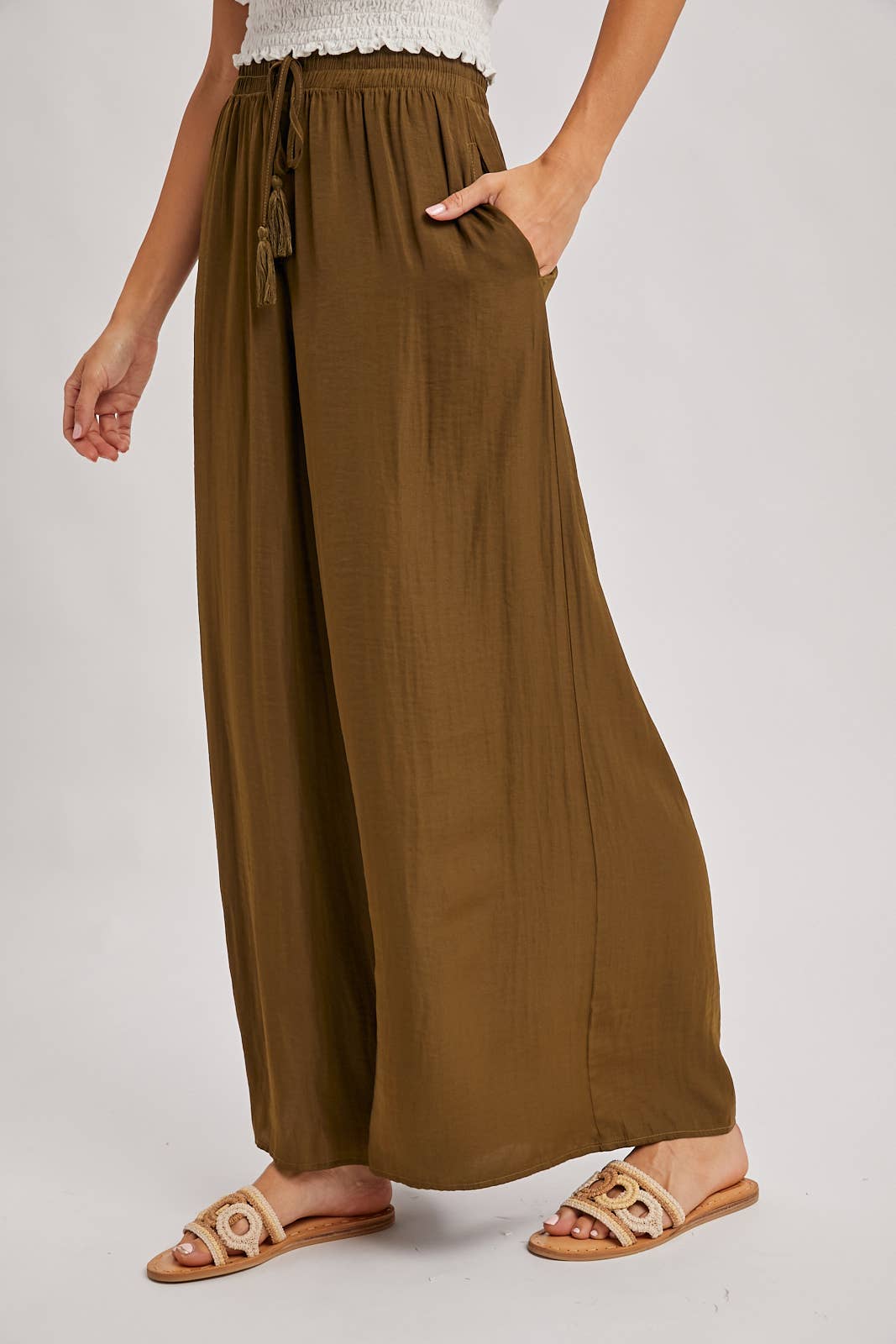 Bluivy - Wholesale Pants - Women's - SILKY PALAZZO WIDE LEG PANTS15
