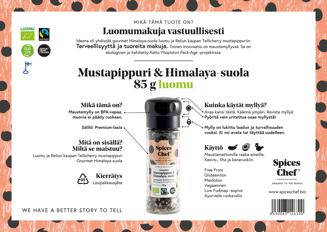 Spices Chef - Wholesale Salt - Gourmet Pyökinmakuinen Savusuola 125g Karkea - Bpa-vapaa Maustemylly1