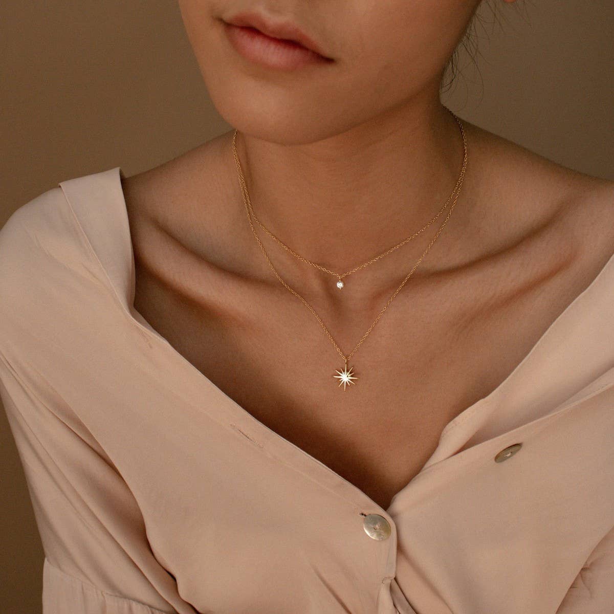 ACCITY - Wholesale Pendant/Charm Necklace - MINIMALIST STYLE LAYERED CLAVICLE CHAIN_CWAJE15835