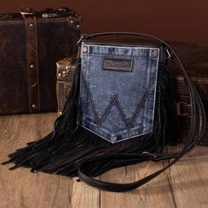 Fringe Trim Suede Crossbody Bag, Small Feather Decor Flap Purse, Women's  Boho Style Shoulder Bag