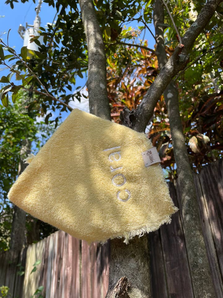 Sunny Yellow Terry Dog Bandana for wholesale by Sandy Paws