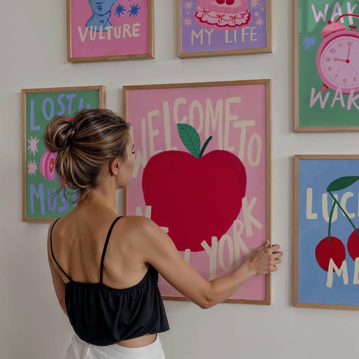 Benvenuti a New York, Arte da Parete, Arte Colorata, Decorazione Dopaminica per la vendita all'ingrosso da parte di Kate Fox Design