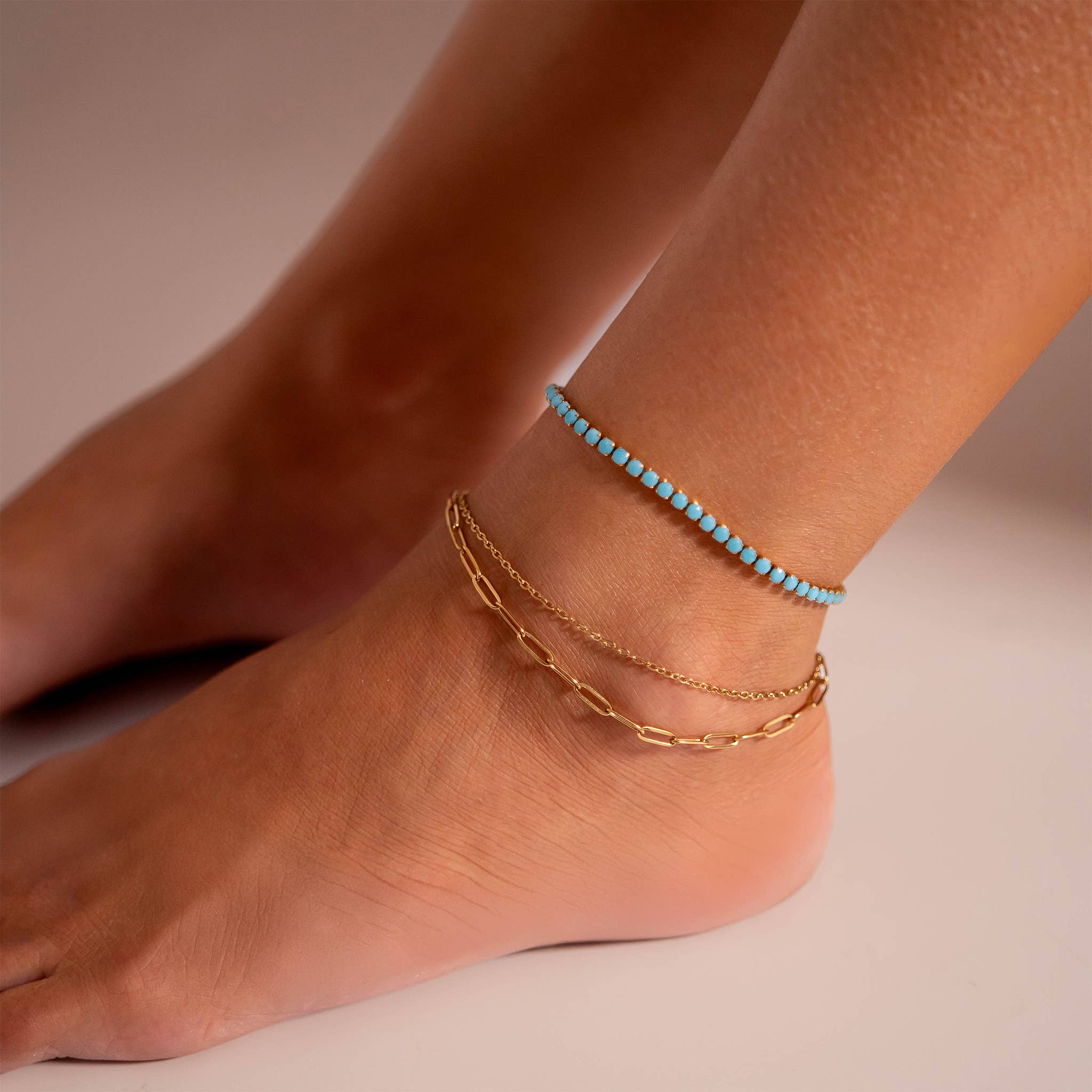 WJW – Engroshandel Ankelkæde – 2-radet ankelkæde i rustfrit stål med loop og papirclips9