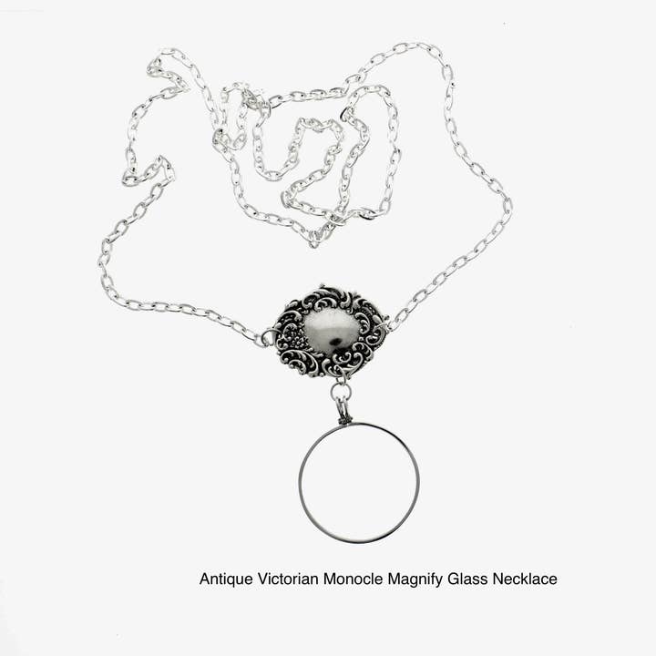 HHH Designs - Wholesale Pendant/Charm Necklace - Victorian Style Monocle Magnify Glass Necklaces, each