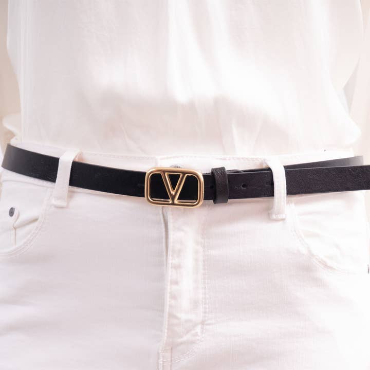 Cecile Wang - Wholesale Belt - Women's - Iridescent leather belt with gold buckle BK0092
