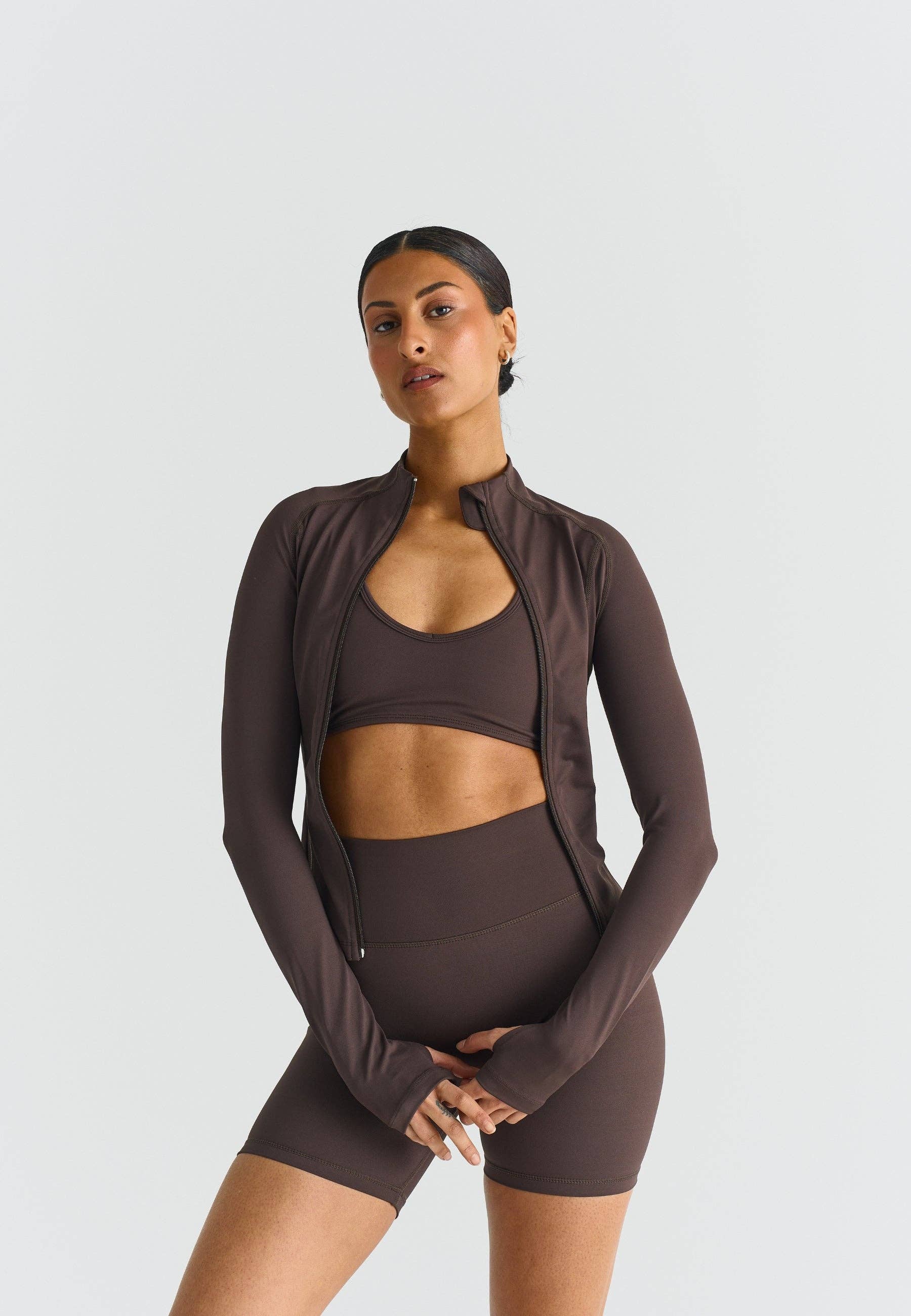 Sisterly Tribe - Wholesale Athletic Shorts - Women's - Softsculpt Shorts - Espresso0