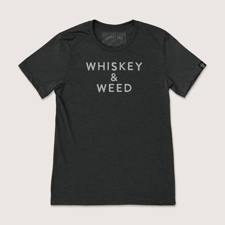 Cowboy Cool - Wholesale Screen Printed T-Shirt - Unisex - Whiskey & Weed Western Graphic Tee