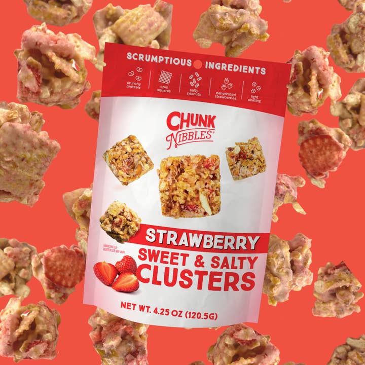Chunk Nibbles - Wholesale Pretzels - Strawberry Chunk Nibbles Pouch