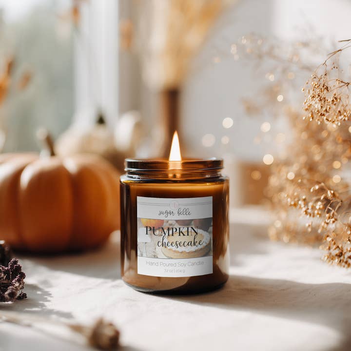 Sugar Belle - Wholesale Jar/filled candle - Pumpkin Cheesecake Amber Jar Soy Candle