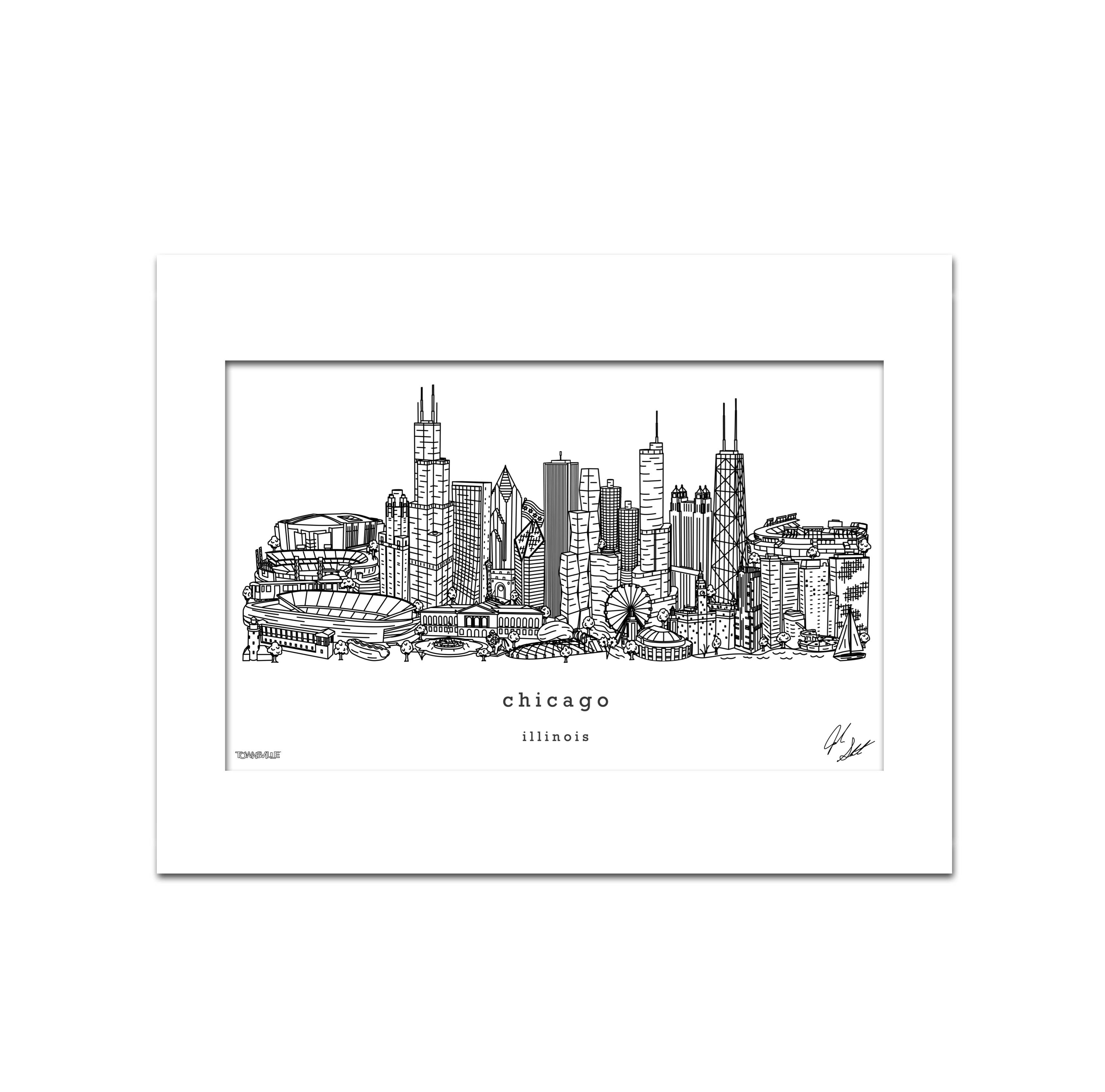 Townsville Art – Großhandel Kunstdruck – Chicago Illinois Minimalistische Wanddekor2