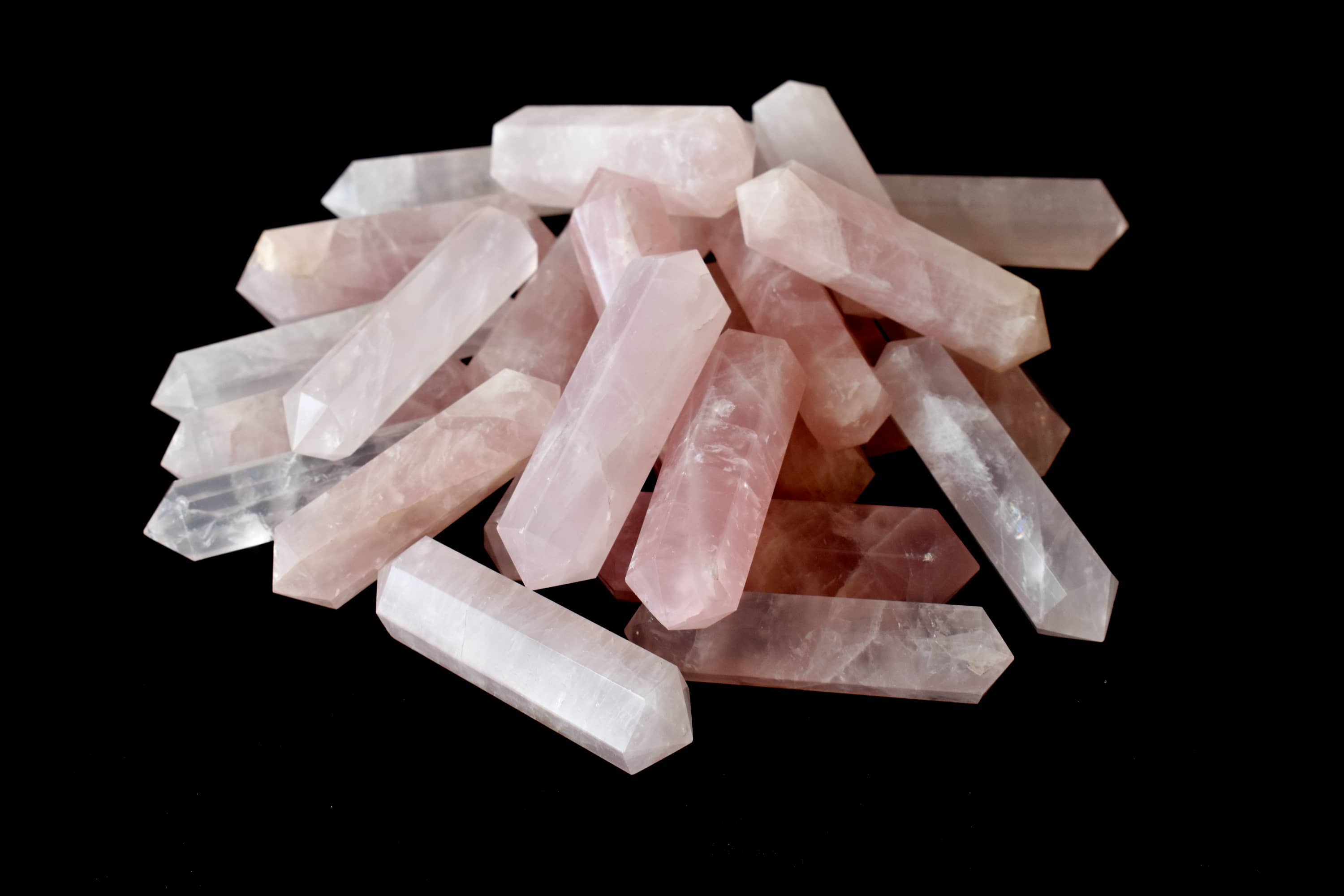 Soothing Crystals – wholesale Andlig sten/kristall – Parti 20st rosenkvarts dubbelavslutade kristallpennor6