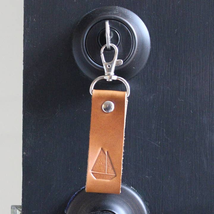 Llavero de velero, velero, barco de vela, de piel, color marrón para venta al por mayor de Mermaid and Sailor