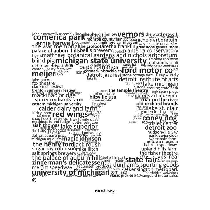 Works of Heart - Wholesale Tea Towel - Do Whimsy Tea Towel - Michigan