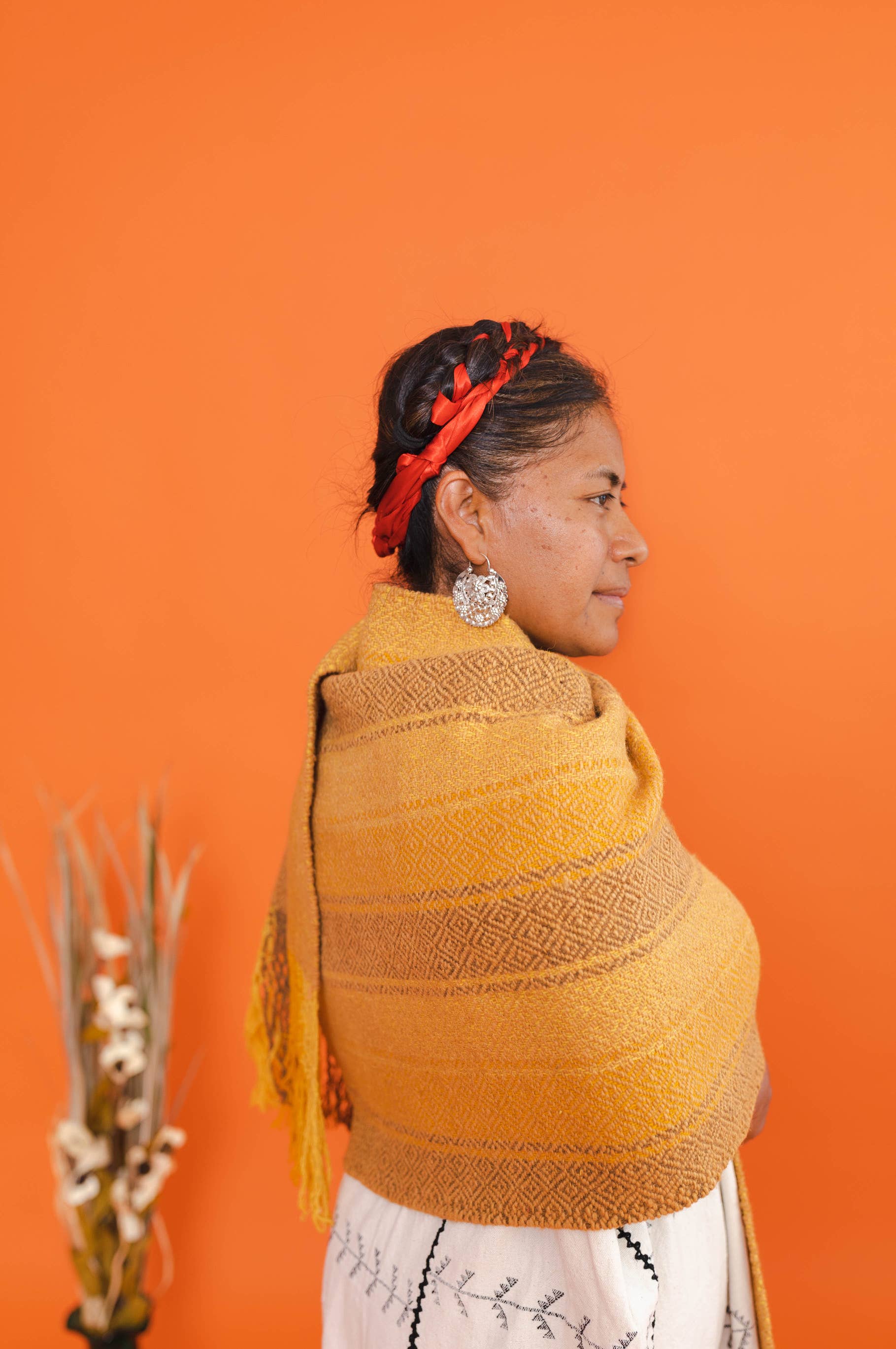 The Zapotec Weavers - Wholesale Wrap - Women's - Zapotec Wool Rebozo/Shawl, Pecan Nut Dyed1