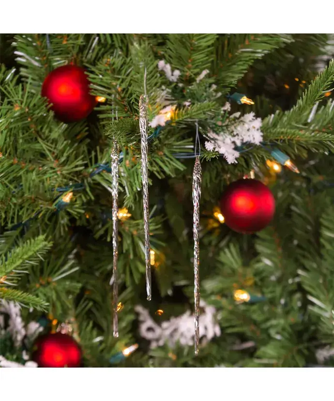 Kurt S. Adler, Inc. - Wholesale Ornament Set - 3.5" GLASS CLEAR TWIST ICICLE ORNAMENTS 12PC1