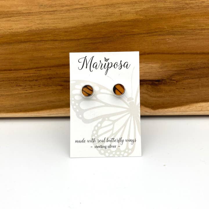 Monarch Butterfly Stud Earrings for wholesale by Women of the Cloud Forest