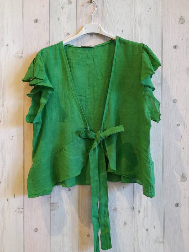 Linen & More - Wholesale Blouse - Women's - REF 11895 100% LINEN SHORT TIE BLOUSE6