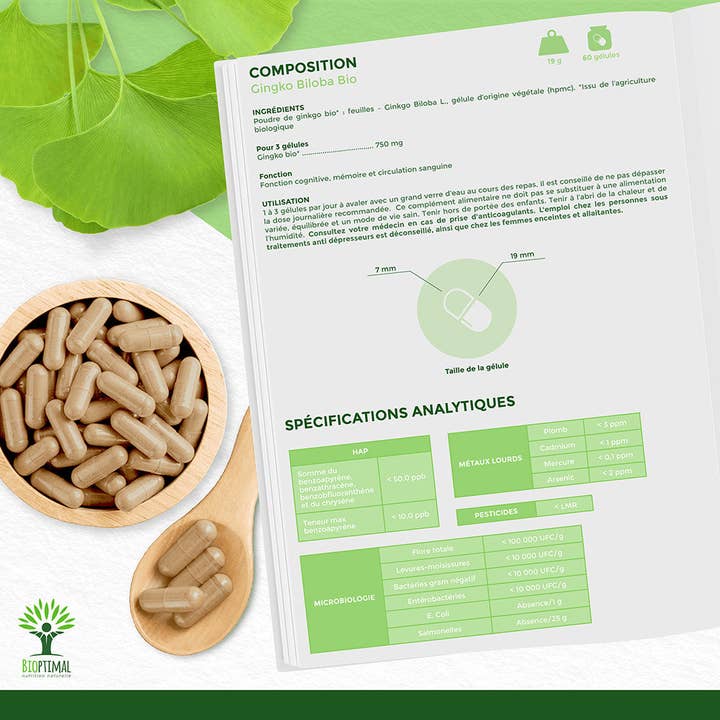 Bioptimal - Wholesale Oral Supplement/Vitamin - Organic Ginkgo Biloba capsules - Bioptimal6