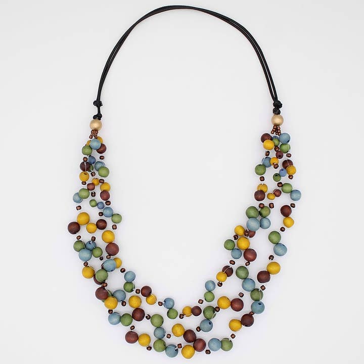 Sylca Designs - Wholesale Beaded/Pearl Necklace - Multi Color Carmella Multi Strand Necklace
