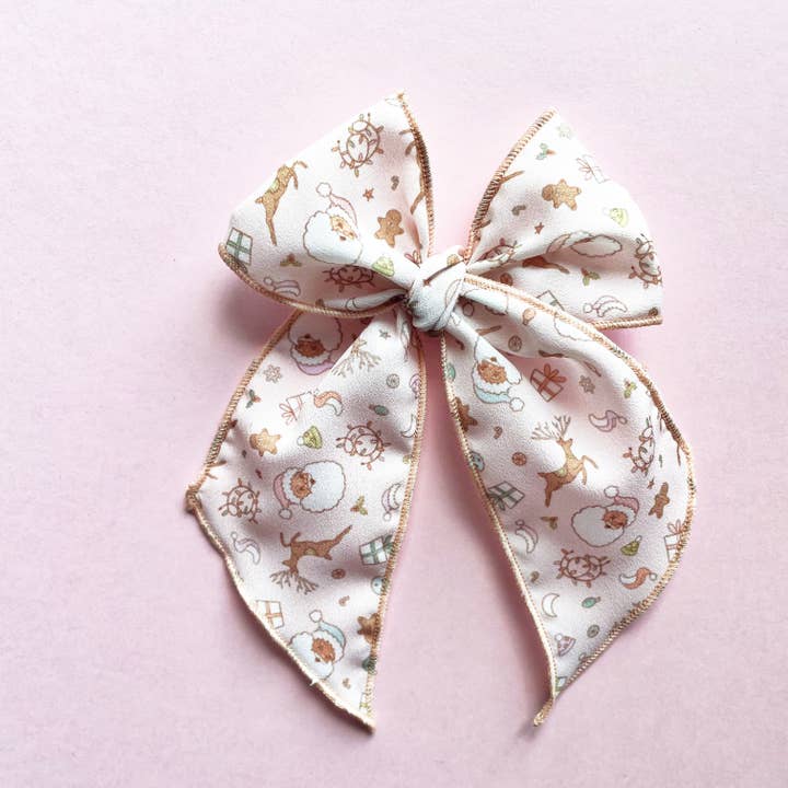 Santa & Friends Elle Hair Bow for wholesale by Lady Eleanor & Co
