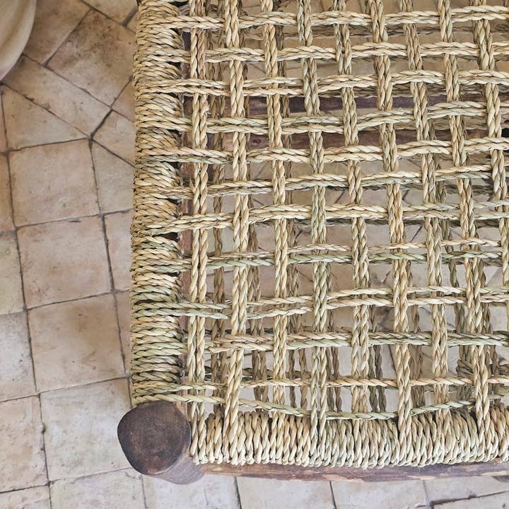 HandmadeBestSeller - Wholesale Chair - Handcrafted Moroccan Wooden Chair with Woven Palm Leaf Seat1