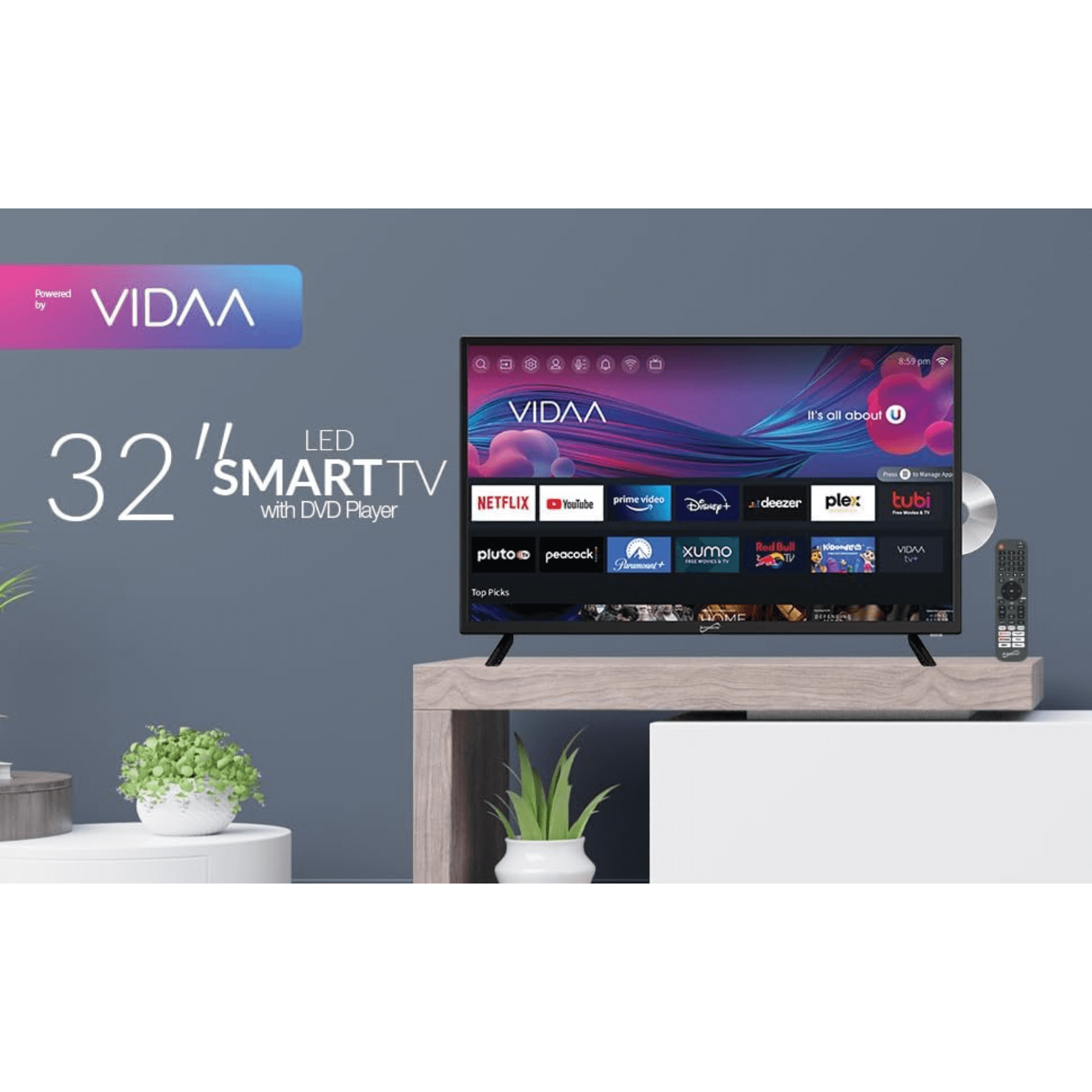 JupiterGear Home - Wholesale Decorative Tabletop Object - Supersonic 32-inch DLED Smart HDTV with DVD Player5