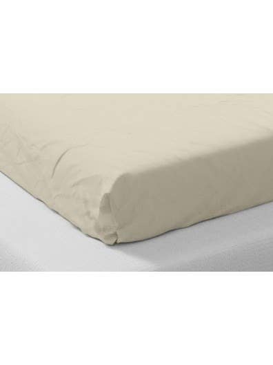 Set of 2 beige microfiber fitted sheets for wholesale by Mani Textile